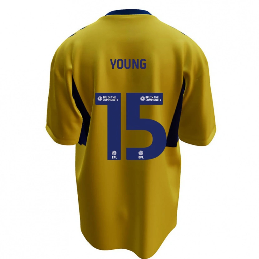 Danxen Børn Jack Young #15 Gul Blå Udebane Spillertrøjer 2025/26 Trøje T-Shirt