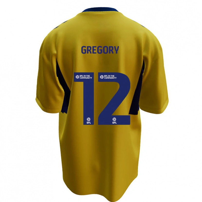 Danxen Børn Arthur Gregory #12 Gul Blå Udebane Spillertrøjer 2025/26 Trøje T-Shirt
