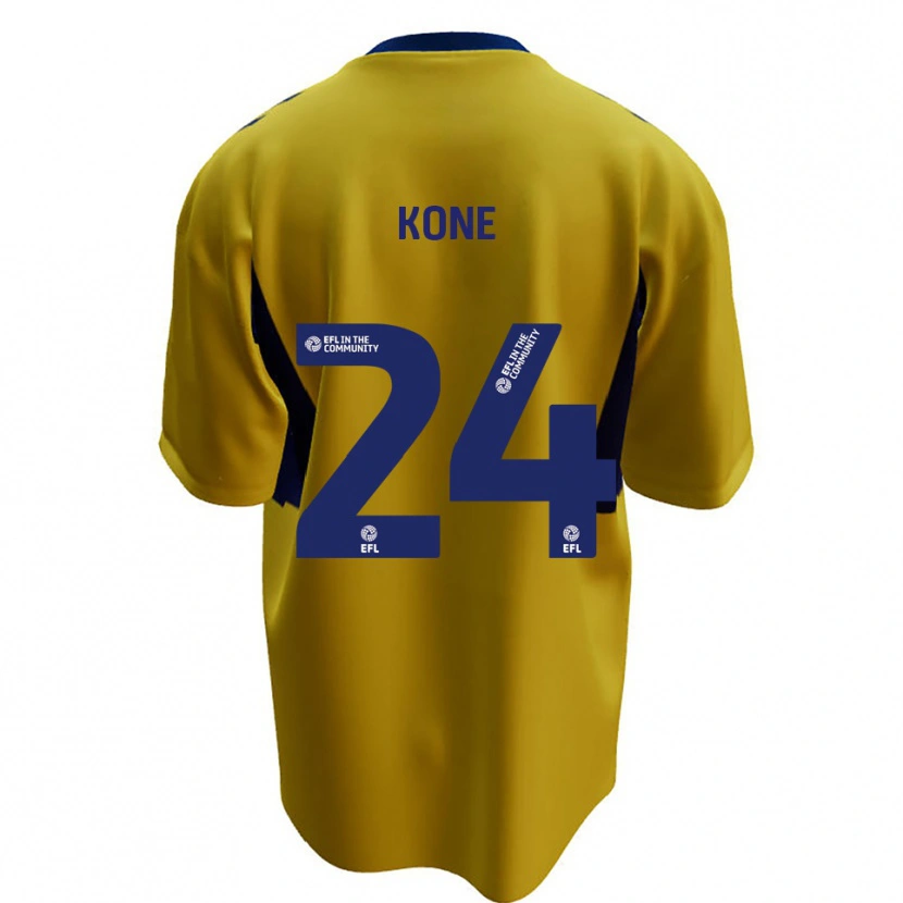 Danxen Børn Richard Kone #24 Gul Blå Udebane Spillertrøjer 2025/26 Trøje T-Shirt