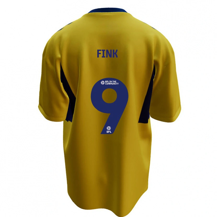 Danxen Børn Bradley Fink #9 Gul Blå Udebane Spillertrøjer 2025/26 Trøje T-Shirt