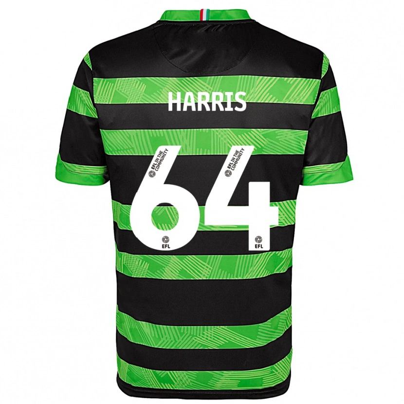 Danxen Børn Conor Harris #64 Sort Grøn Udebane Spillertrøjer 2025/26 Trøje T-Shirt