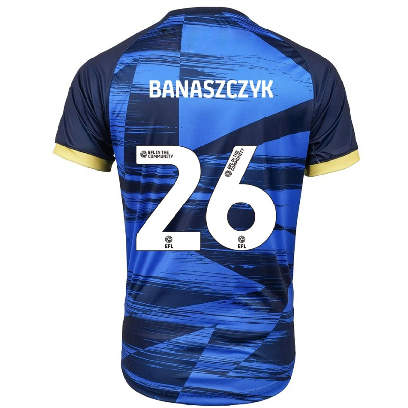 Danxen Børn Natalie Banaszczyk #26 Blå Marineblå Udebane Spillertrøjer 2025/26 Trøje T-Shirt