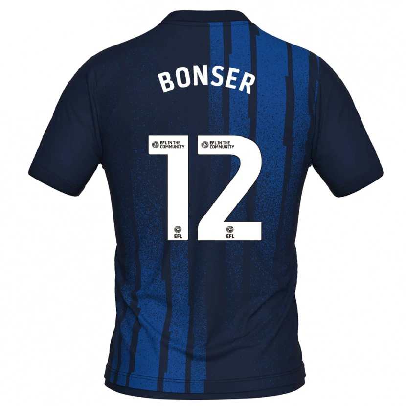 Danxen Børn Louis Bonser #12 Marineblå Hvid Udebane Spillertrøjer 2025/26 Trøje T-Shirt