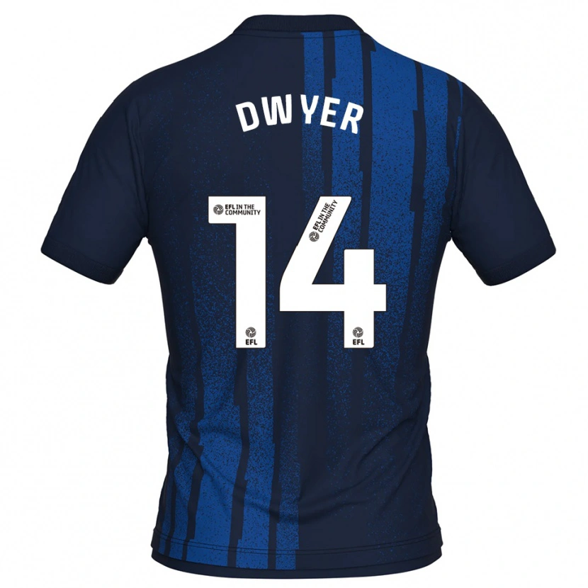 Danxen Børn Dom Dwyer #14 Marineblå Hvid Udebane Spillertrøjer 2025/26 Trøje T-Shirt