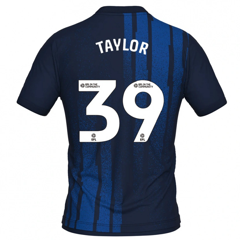 Danxen Børn Oliver Taylor #39 Marineblå Hvid Udebane Spillertrøjer 2025/26 Trøje T-Shirt