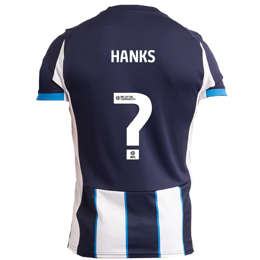 Danxen Børn Natasha Hanks #0 Hvid Marineblå Udebane Spillertrøjer 2025/26 Trøje T-Shirt
