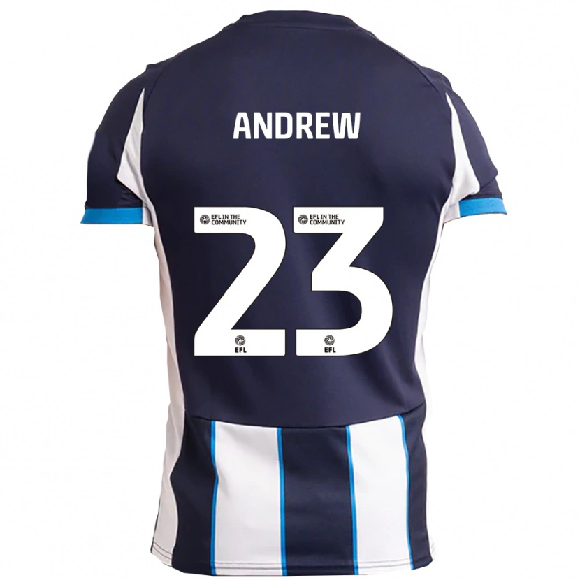 Danxen Børn Danny Andrew #23 Hvid Marineblå Udebane Spillertrøjer 2025/26 Trøje T-Shirt