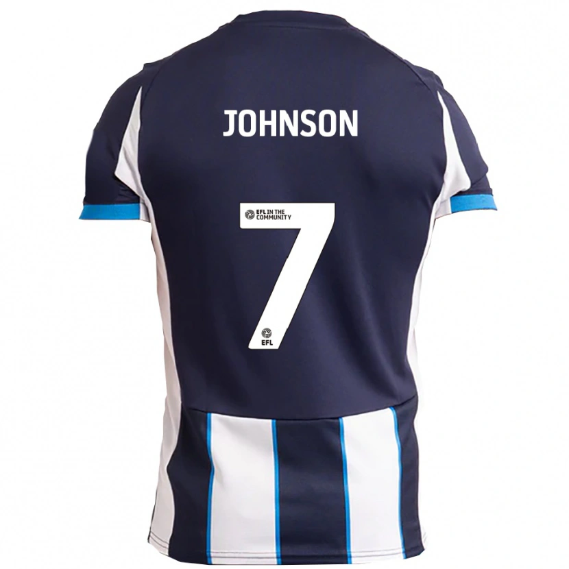 Danxen Børn Harry Johnson #7 Hvid Marineblå Udebane Spillertrøjer 2025/26 Trøje T-Shirt