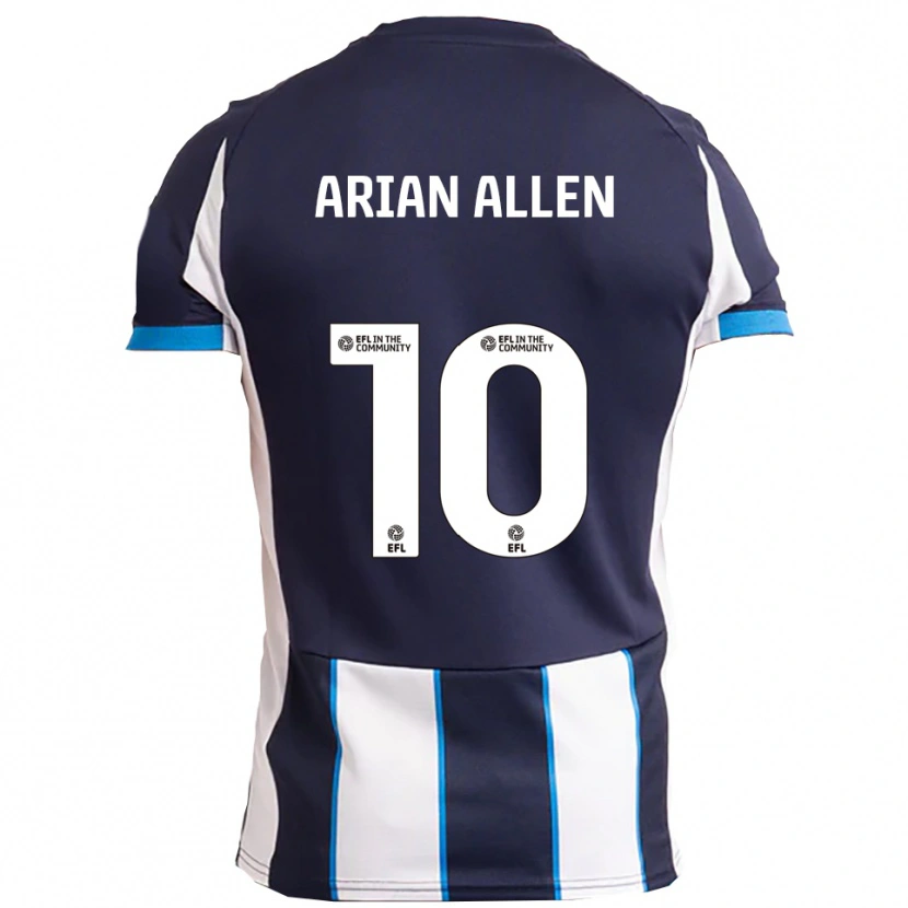 Danxen Børn Arian Allen #10 Hvid Marineblå Udebane Spillertrøjer 2025/26 Trøje T-Shirt