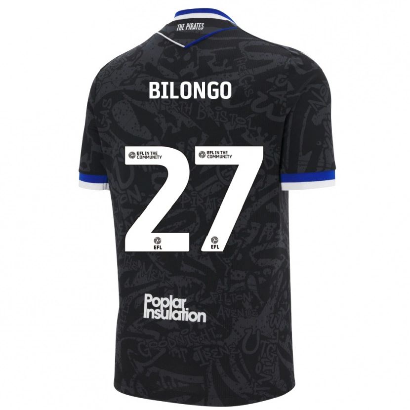 Danxen Børn Bryant Bilongo #27 Sort Hvid Udebane Spillertrøjer 2025/26 Trøje T-Shirt