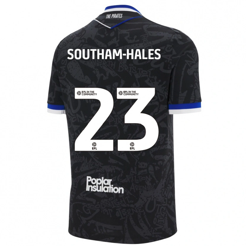 Danxen Børn Macauley Southam-Hales #23 Sort Hvid Udebane Spillertrøjer 2025/26 Trøje T-Shirt