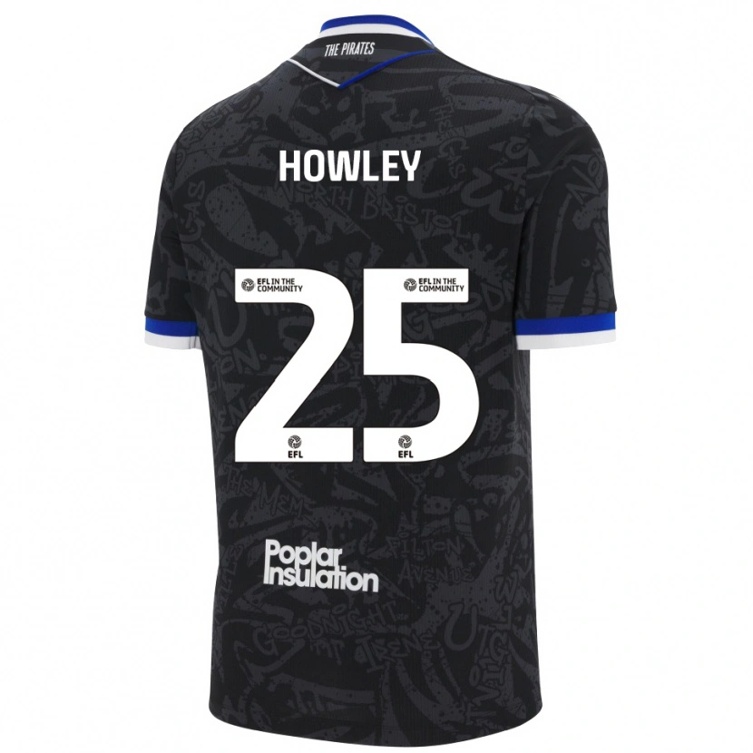 Danxen Børn Ryan Howley #25 Sort Hvid Udebane Spillertrøjer 2025/26 Trøje T-Shirt