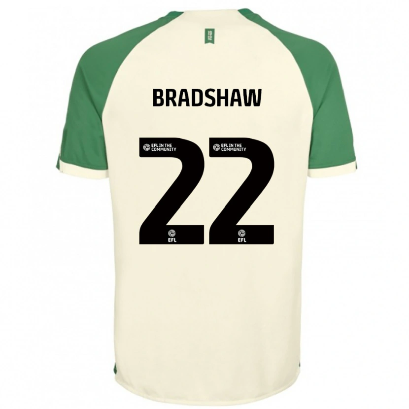 Danxen Børn Zak Bradshaw #22 Off-White Grøn Udebane Spillertrøjer 2025/26 Trøje T-Shirt