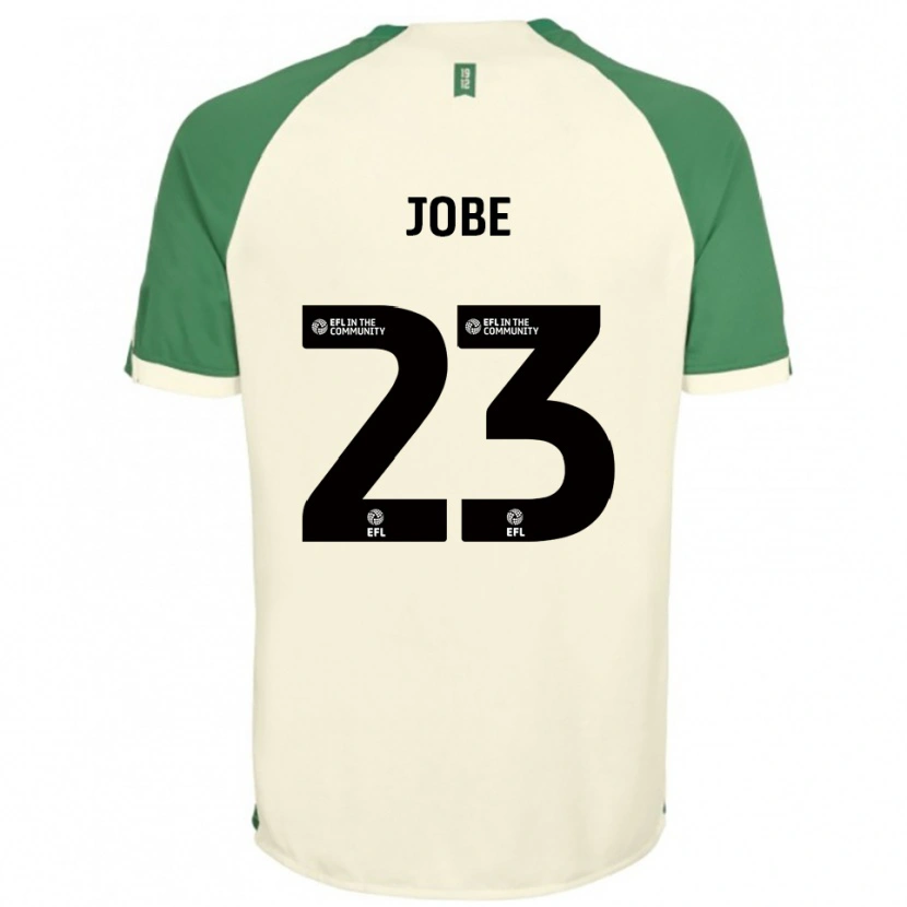 Danxen Børn Mamadou Jobe #23 Off-White Grøn Udebane Spillertrøjer 2025/26 Trøje T-Shirt