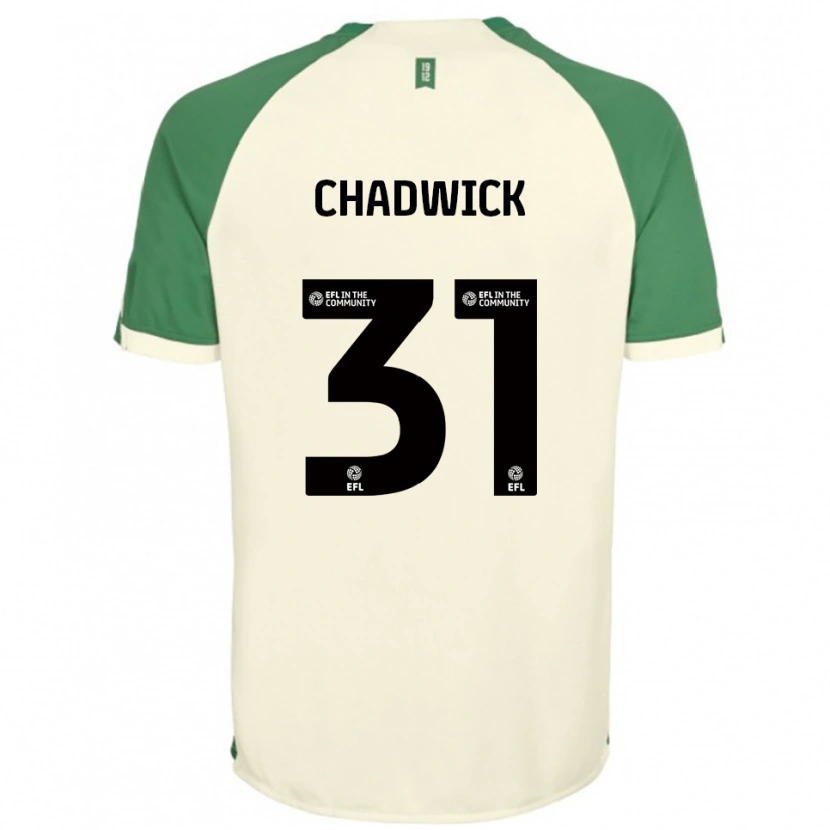 Danxen Børn Louis Chadwick #31 Off-White Grøn Udebane Spillertrøjer 2025/26 Trøje T-Shirt