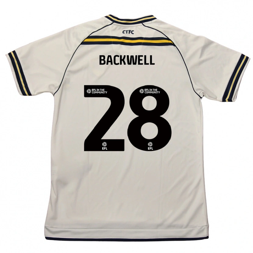 Danxen Børn Tommy Backwell #28 Hvid Marineblå Udebane Spillertrøjer 2025/26 Trøje T-Shirt