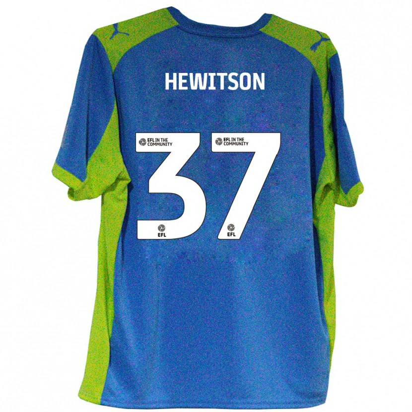 Danxen Børn Luke Hewitson #37 Lyseblå Gul Udebane Spillertrøjer 2025/26 Trøje T-Shirt