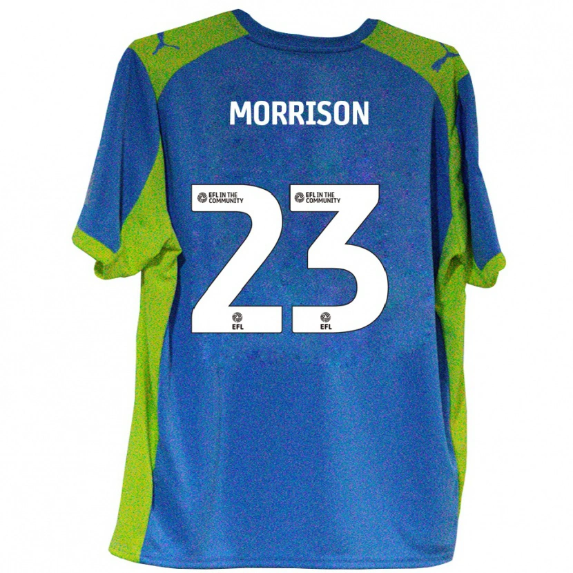 Danxen Børn George Morrison #23 Lyseblå Gul Udebane Spillertrøjer 2025/26 Trøje T-Shirt