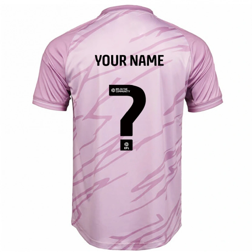 Danxen Børn Dit Navn #0 Pink Sort Udebane Spillertrøjer 2025/26 Trøje T-Shirt