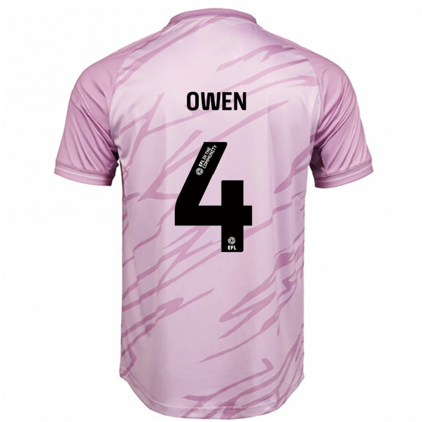 Danxen Børn Vikki Owen #4 Pink Sort Udebane Spillertrøjer 2025/26 Trøje T-Shirt