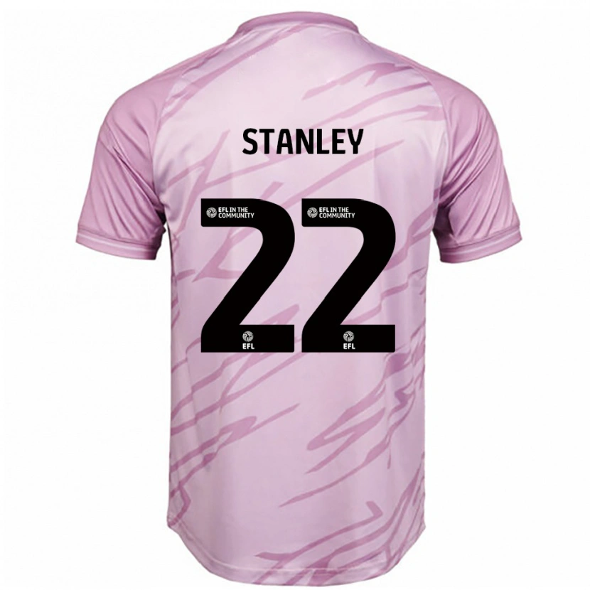 Danxen Børn Eva Stanley #22 Pink Sort Udebane Spillertrøjer 2025/26 Trøje T-Shirt