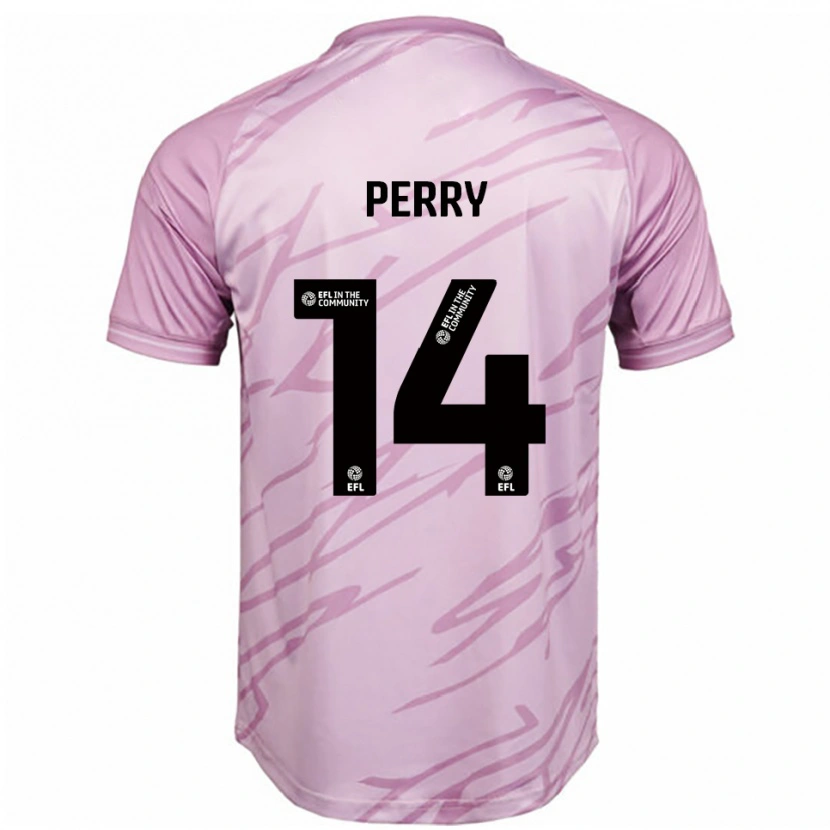 Danxen Børn Taylor Perry #14 Pink Sort Udebane Spillertrøjer 2025/26 Trøje T-Shirt