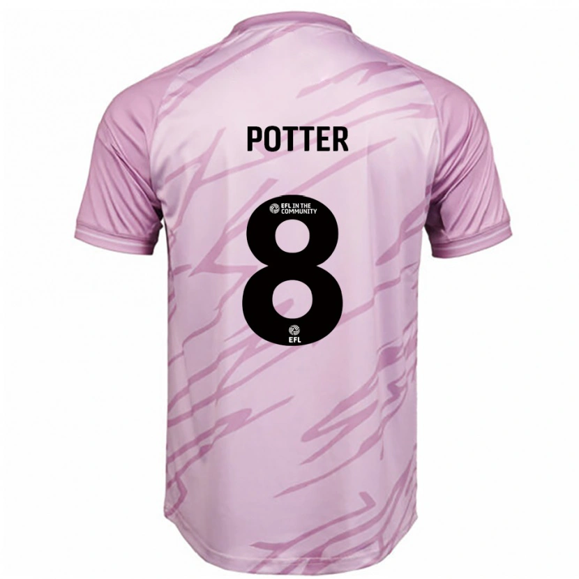 Danxen Børn Milly Potter #8 Pink Sort Udebane Spillertrøjer 2025/26 Trøje T-Shirt