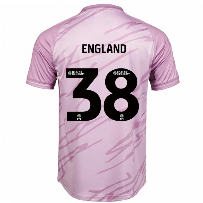 Danxen Børn Isaac England #38 Pink Sort Udebane Spillertrøjer 2025/26 Trøje T-Shirt