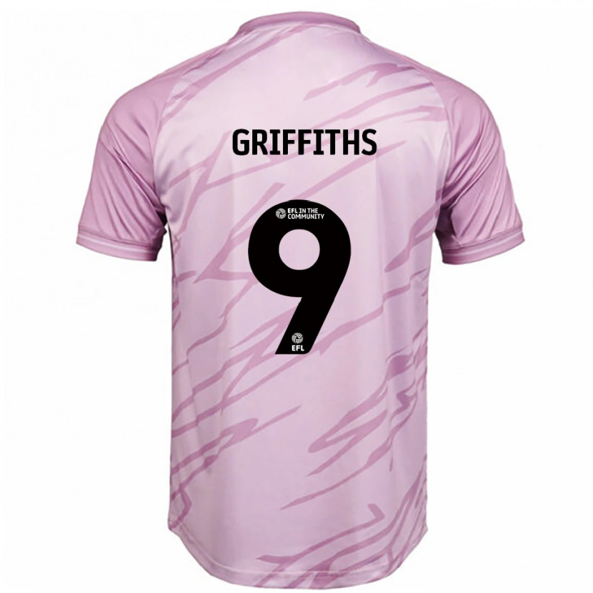Danxen Børn Zoe Griffiths #9 Pink Sort Udebane Spillertrøjer 2025/26 Trøje T-Shirt
