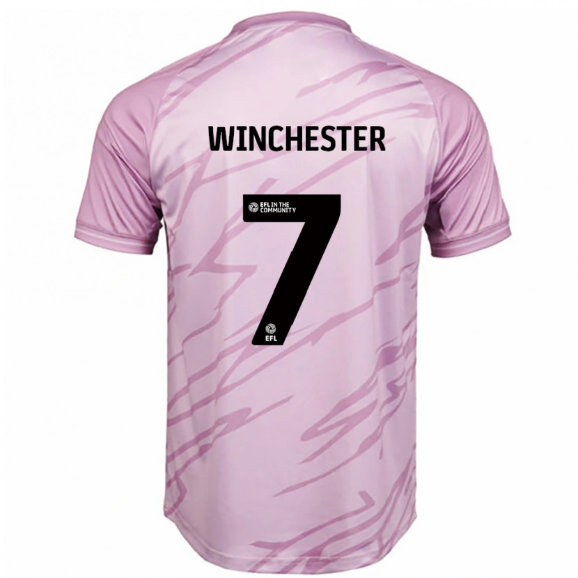 Danxen Børn Carl Winchester #7 Pink Sort Udebane Spillertrøjer 2025/26 Trøje T-Shirt