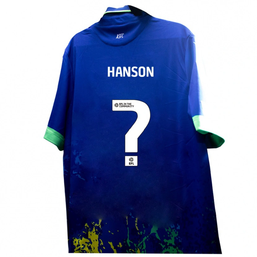 Danxen Børn Jacob Hanson #0 Blå Gul Udebane Spillertrøjer 2025/26 Trøje T-Shirt
