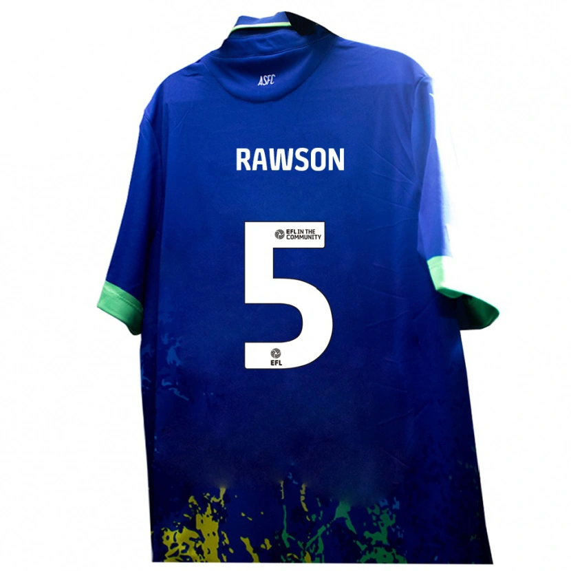 Danxen Børn Farrend Rawson #5 Blå Gul Udebane Spillertrøjer 2025/26 Trøje T-Shirt