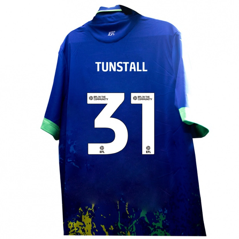 Danxen Børn Finlay Tunstall #31 Blå Gul Udebane Spillertrøjer 2025/26 Trøje T-Shirt