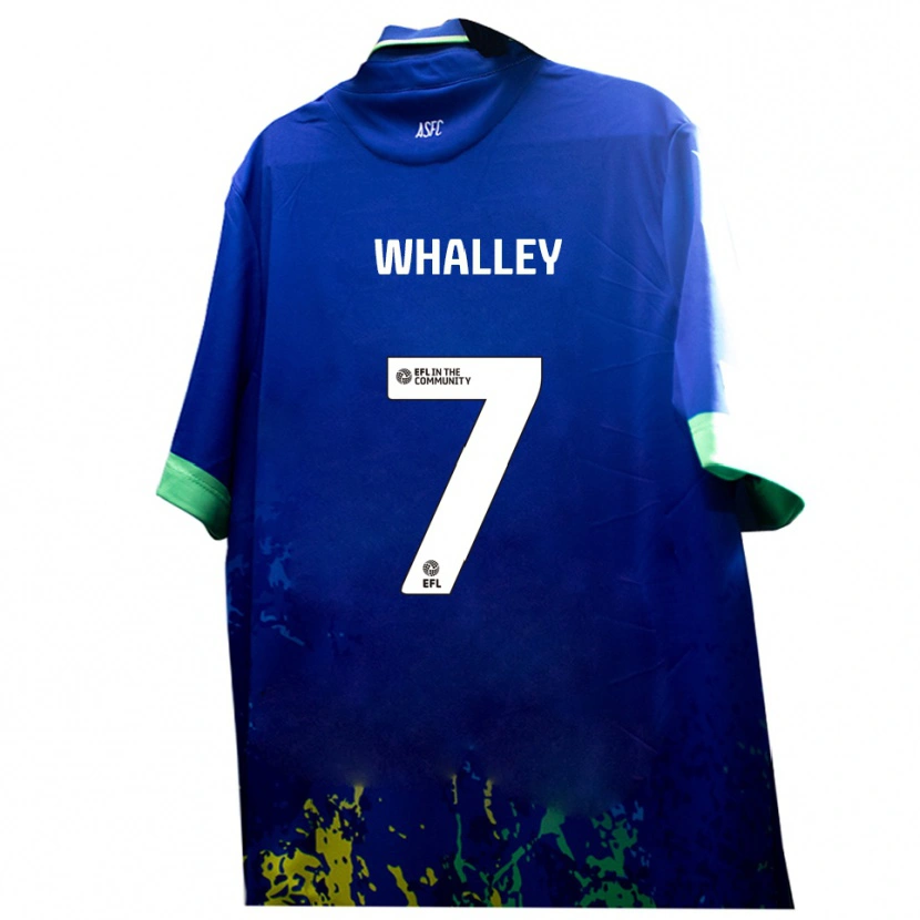 Danxen Børn Shaun Whalley #7 Blå Gul Udebane Spillertrøjer 2025/26 Trøje T-Shirt
