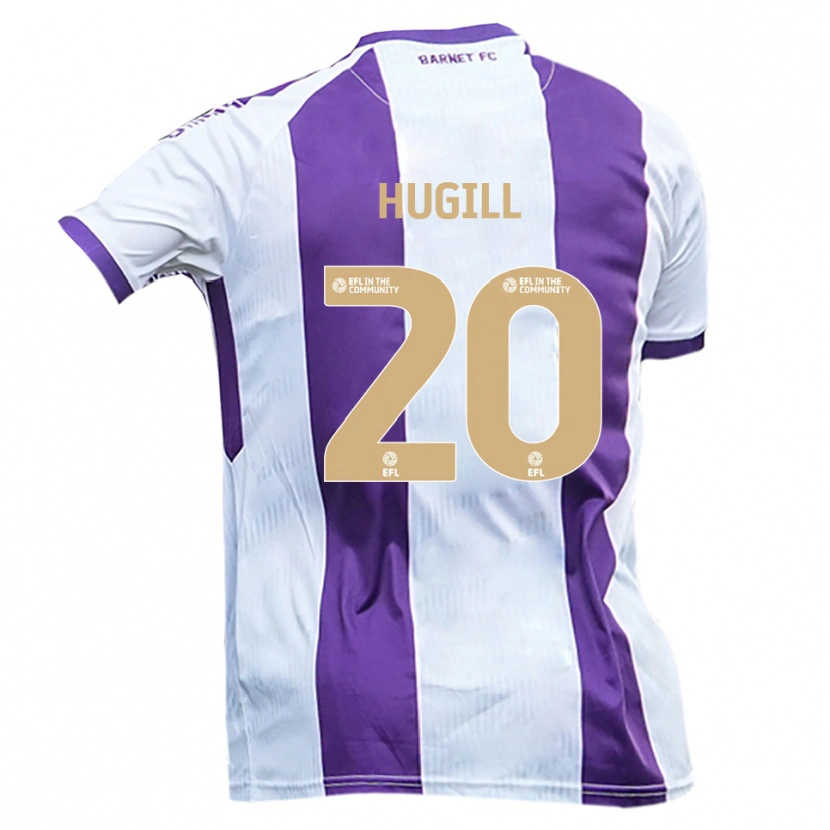 Danxen Børn Joe Hugill #20 Hvid Lilla Udebane Spillertrøjer 2025/26 Trøje T-Shirt