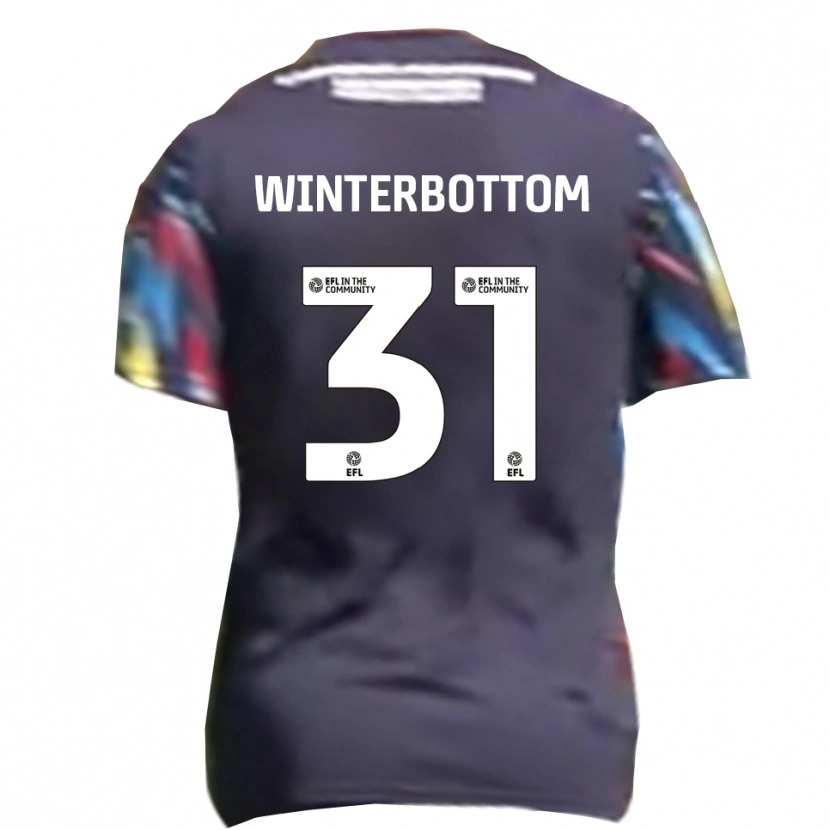 Danxen Børn Ben Winterbottom #31 Marineblå Gul Rød Udebane Spillertrøjer 2025/26 Trøje T-Shirt