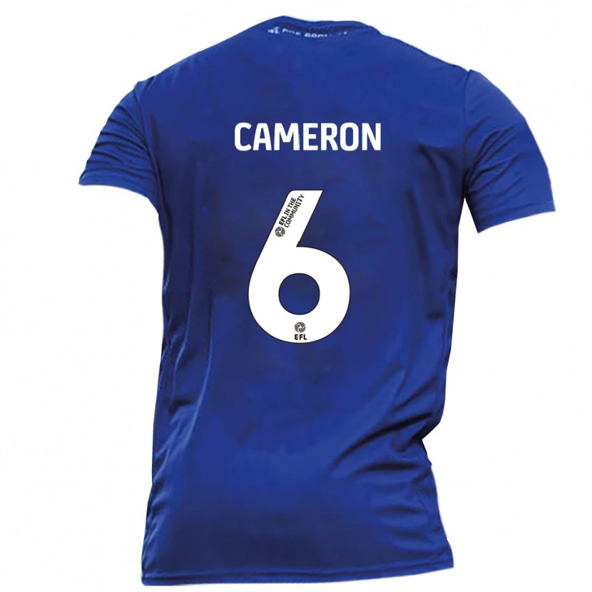 Danxen Børn Kyle Cameron #6 Blå Hvid Udebane Spillertrøjer 2025/26 Trøje T-Shirt