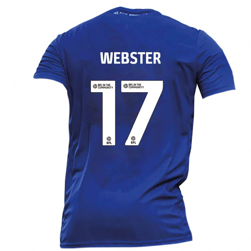 Danxen Børn Byron Webster #17 Blå Hvid Udebane Spillertrøjer 2025/26 Trøje T-Shirt