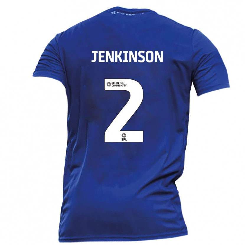 Danxen Børn Carl Jenkinson #2 Blå Hvid Udebane Spillertrøjer 2025/26 Trøje T-Shirt