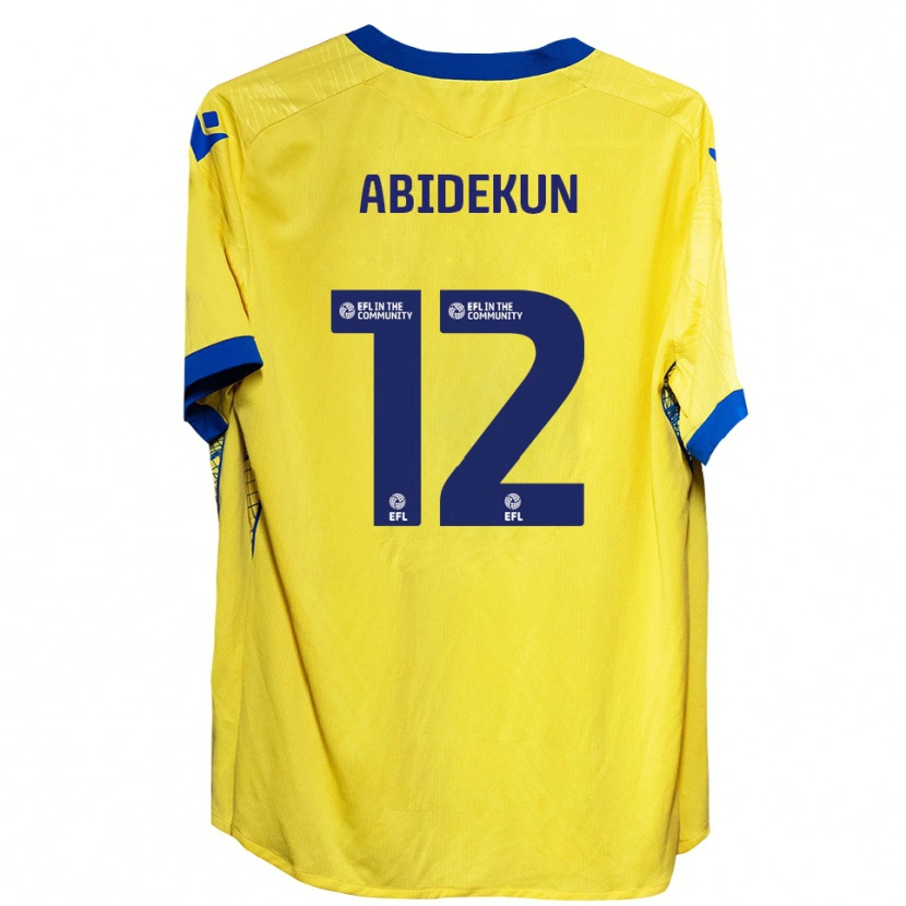 Danxen Børn Fela Abidekun #12 Gul Blå Udebane Spillertrøjer 2025/26 Trøje T-Shirt