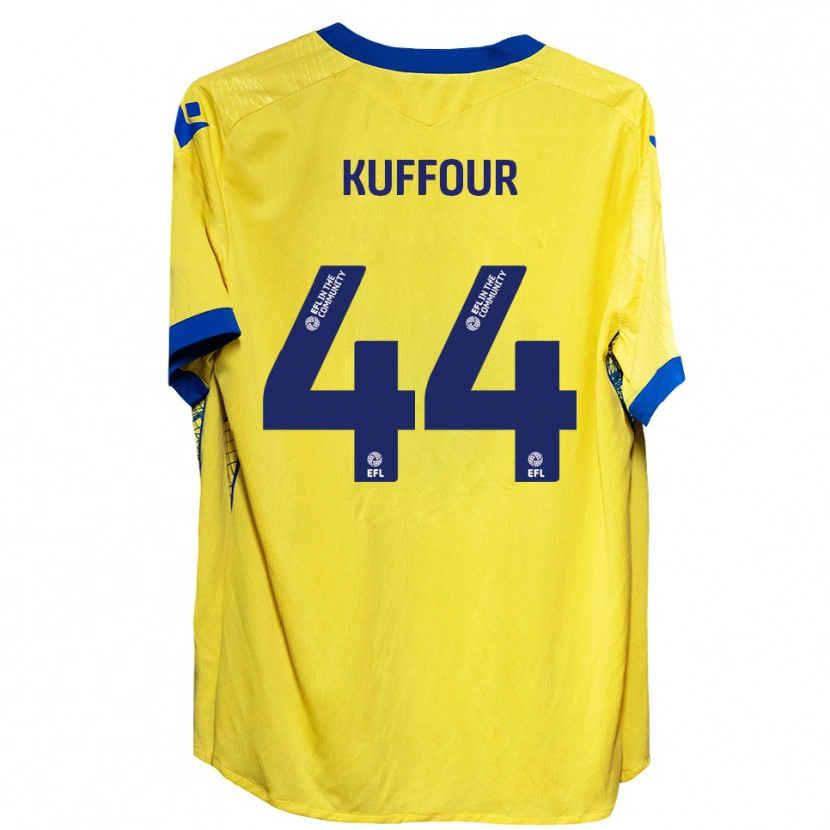 Danxen Børn Samuel Kuffour Jr. #44 Gul Blå Udebane Spillertrøjer 2025/26 Trøje T-Shirt