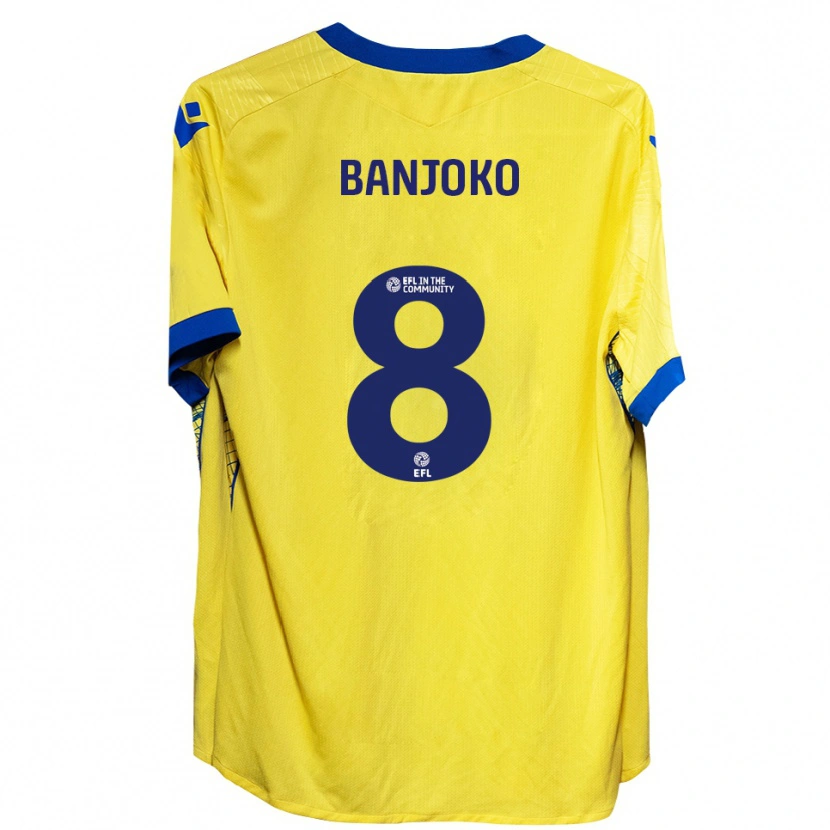 Danxen Børn Daniel Banjoko #8 Gul Blå Udebane Spillertrøjer 2025/26 Trøje T-Shirt