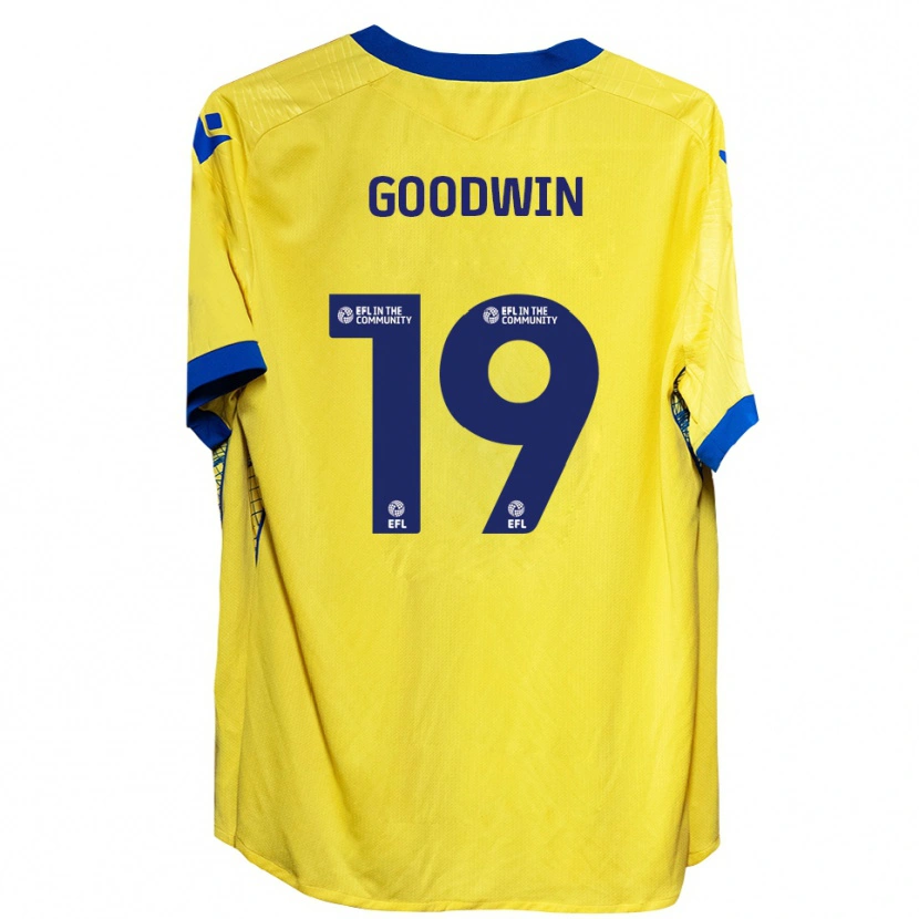 Danxen Børn Will Goodwin #19 Gul Blå Udebane Spillertrøjer 2025/26 Trøje T-Shirt