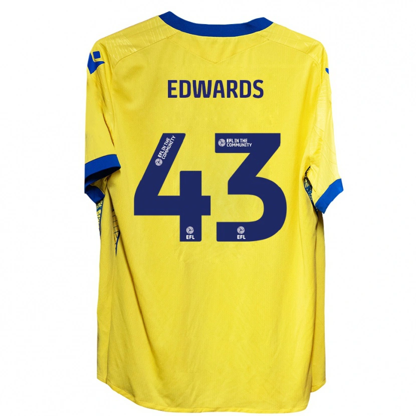 Danxen Børn Frankie Edwards #43 Gul Blå Udebane Spillertrøjer 2025/26 Trøje T-Shirt