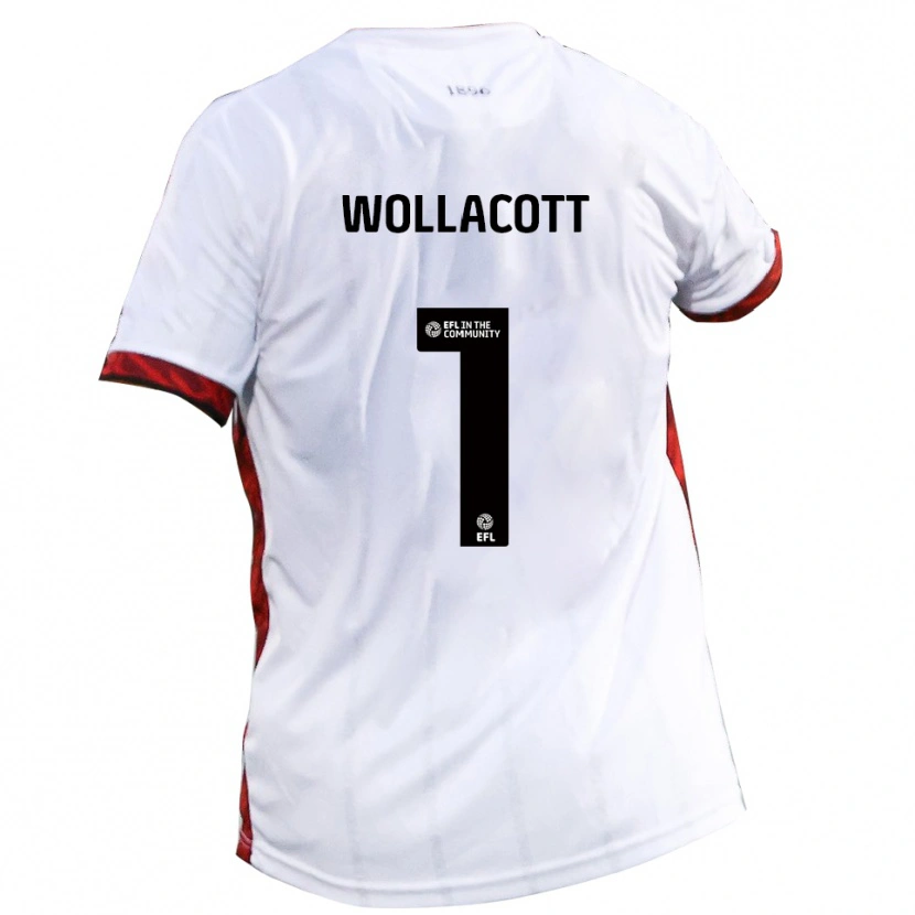 Danxen Børn Joe Wollacott #1 Hvid Rød Sort Udebane Spillertrøjer 2025/26 Trøje T-Shirt