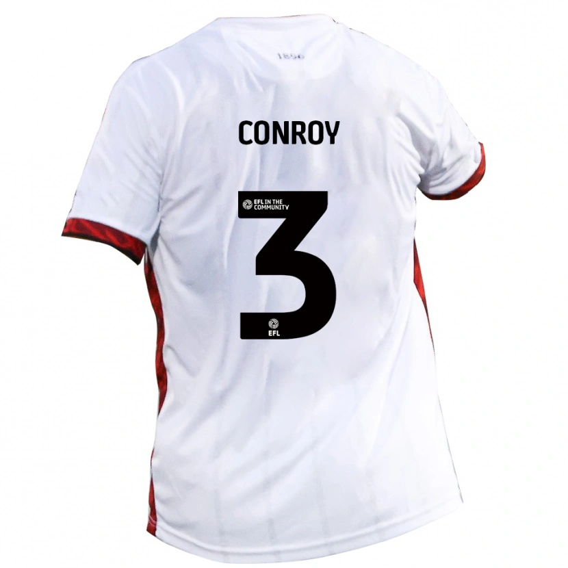 Danxen Børn Dion Conroy #3 Hvid Rød Sort Udebane Spillertrøjer 2025/26 Trøje T-Shirt