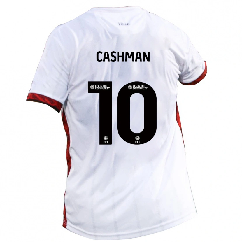 Danxen Børn Danny Cashman #10 Hvid Rød Sort Udebane Spillertrøjer 2025/26 Trøje T-Shirt