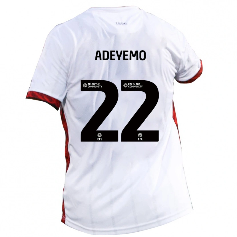 Danxen Børn Ade Adeyemo #22 Hvid Rød Sort Udebane Spillertrøjer 2025/26 Trøje T-Shirt