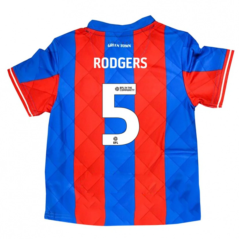 Danxen Børn Harvey Rodgers #5 Blå Rød Hvid Udebane Spillertrøjer 2025/26 Trøje T-Shirt