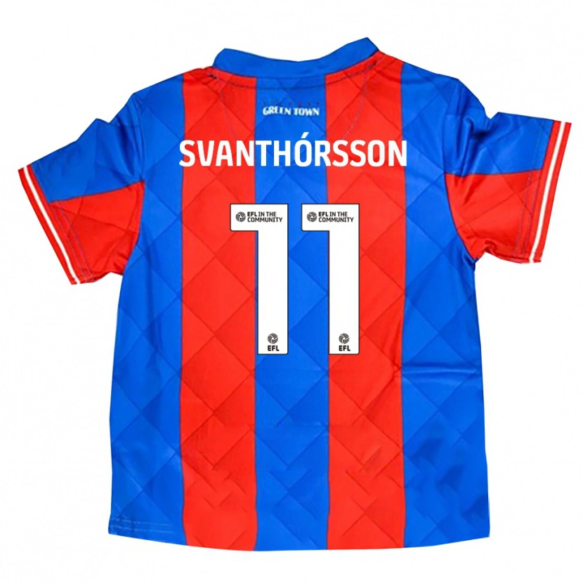 Danxen Børn Jason Dadi Svanthórsson #11 Blå Rød Hvid Udebane Spillertrøjer 2025/26 Trøje T-Shirt